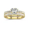 1.00ct Moissanite Wedding Ring Set 14K Gold