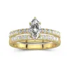 1.00ct Moissanite Wedding Ring Set 18K Gold