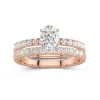 1.00ct Moissanite Wedding Ring Set 14K Rose Gold