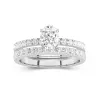 1.00ct Moissanite Wedding Ring Set 14K White Gold