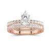 1.00ct Moissanite Wedding Ring Set 14K Rose Gold