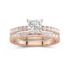 1.00ct Moissanite Wedding Ring Set 18K Rose Gold