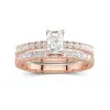 1.00ct Moissanite Wedding Ring Set 18K Rose Gold