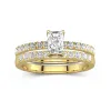 1.00ct Moissanite Wedding Ring Set 18K Gold