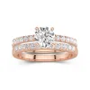 1.00ct Moissanite Wedding Ring Set 18K Rose Gold