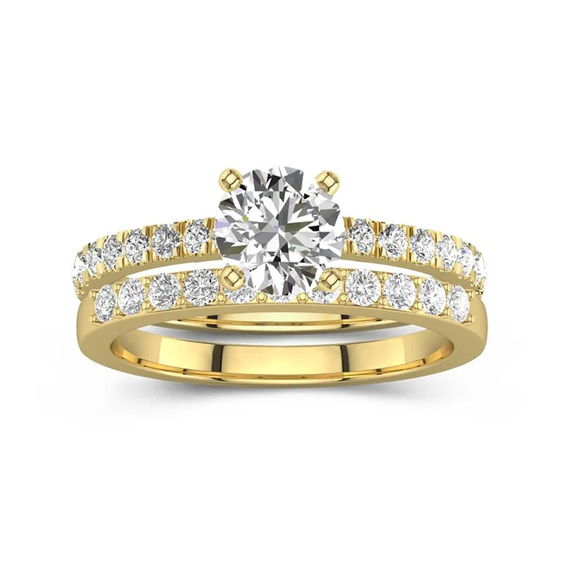 2.00ct Moissanite Wedding Ring Set 14K Gold