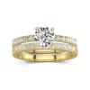 1.00ct Moissanite Wedding Ring Set 18K Gold