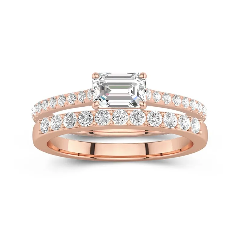 Delicate Women 18K Rose Gold Bridal Set