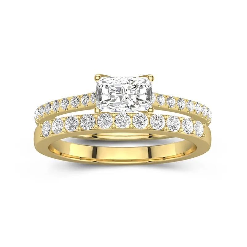 Delicate Women 14K Gold Bridal Set