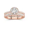 18K Rose Gold Plated Antique Wedding Ring Set