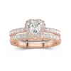 925 Sterling Silver Moissanite Wedding Ring Set