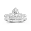 925 Sterling Silver Moissanite Wedding Ring Set