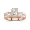 925 Sterling Silver Moissanite Wedding Ring Set