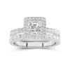 1.00ct Moissanite Wedding Ring Set Platinum