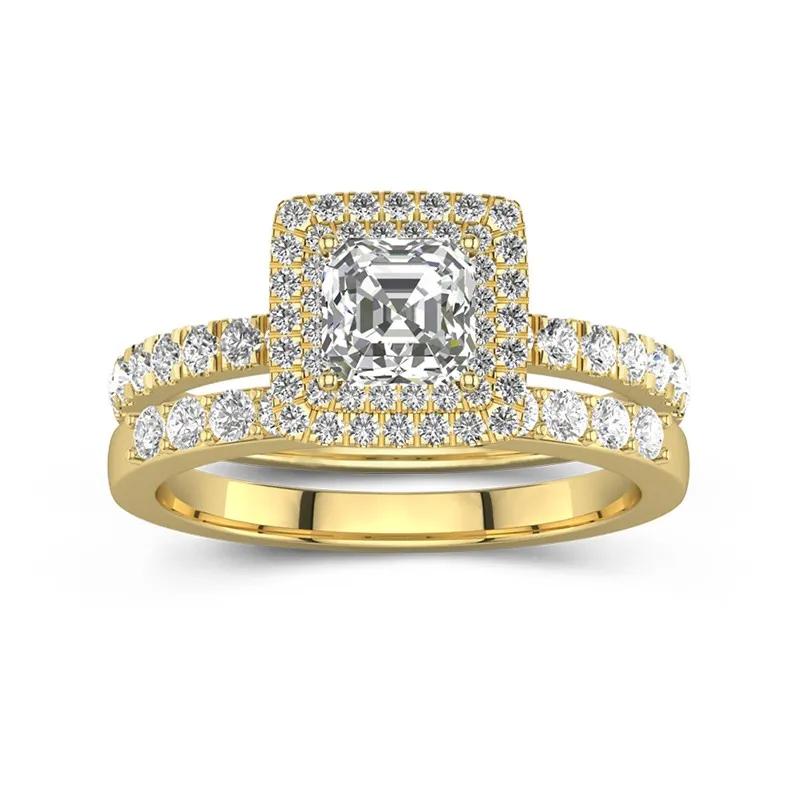 1.00ct Moissanite Wedding Ring Set 14K Gold