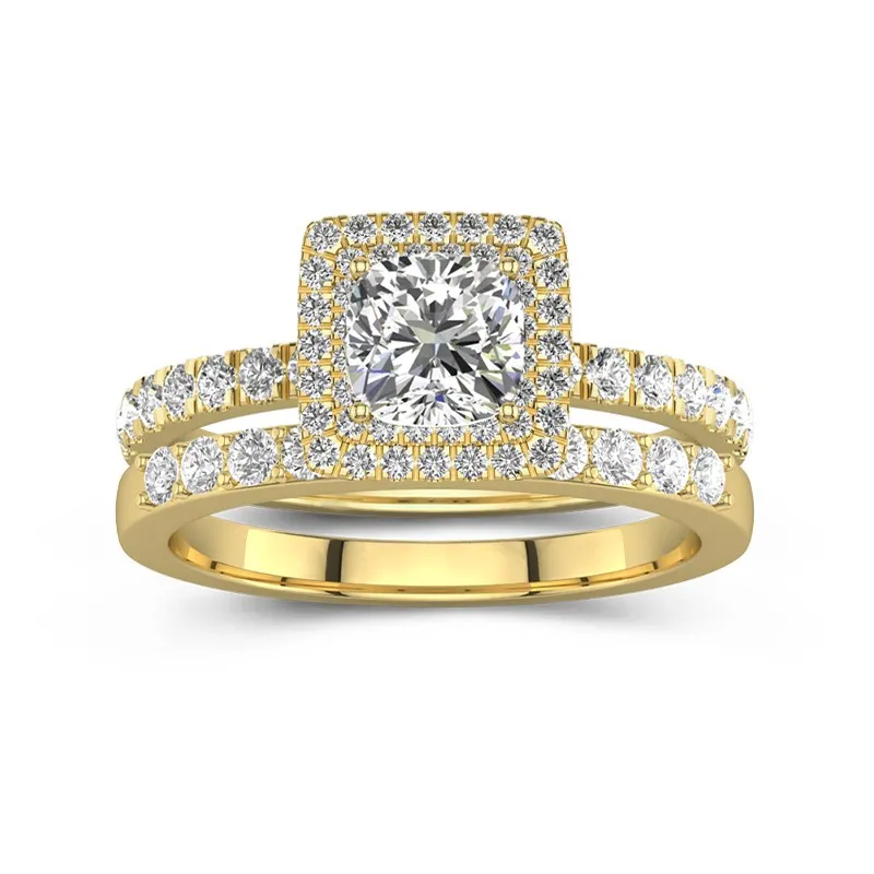 1.00ct Moissanite Wedding Ring Set 14K Gold