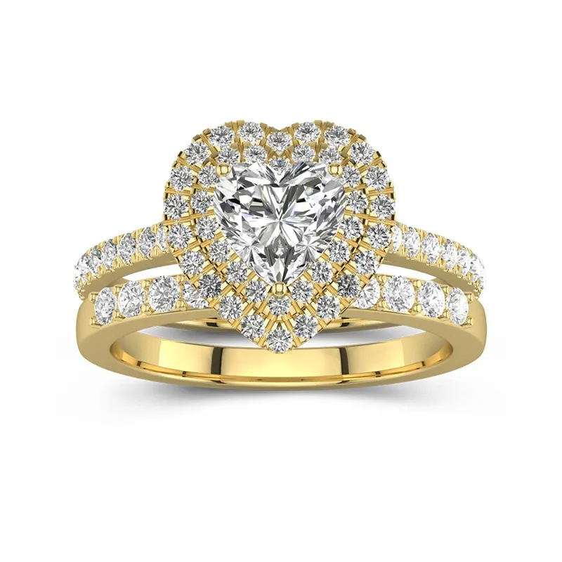 1.00ct Moissanite Wedding Ring Set 14K Gold