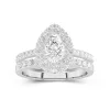 1.00ct Moissanite Wedding Ring Set 18K White Gold