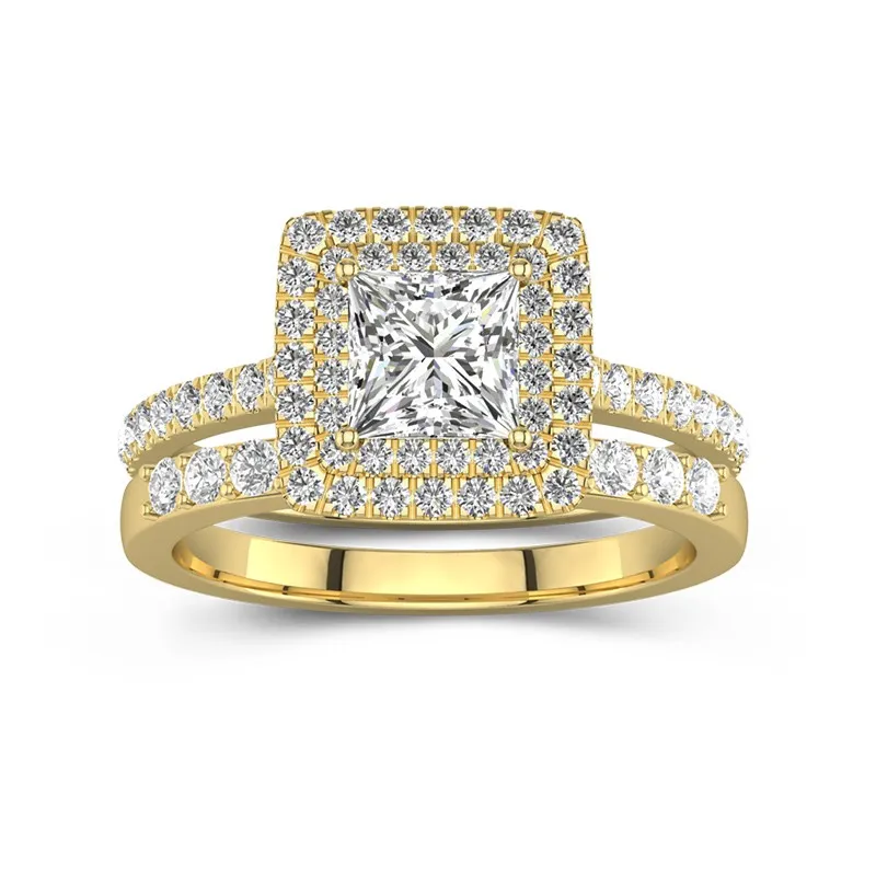 1.00ct Moissanite Wedding Ring Set 14K Gold