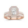 1.00ct Moissanite Wedding Ring Set 18K Rose Gold