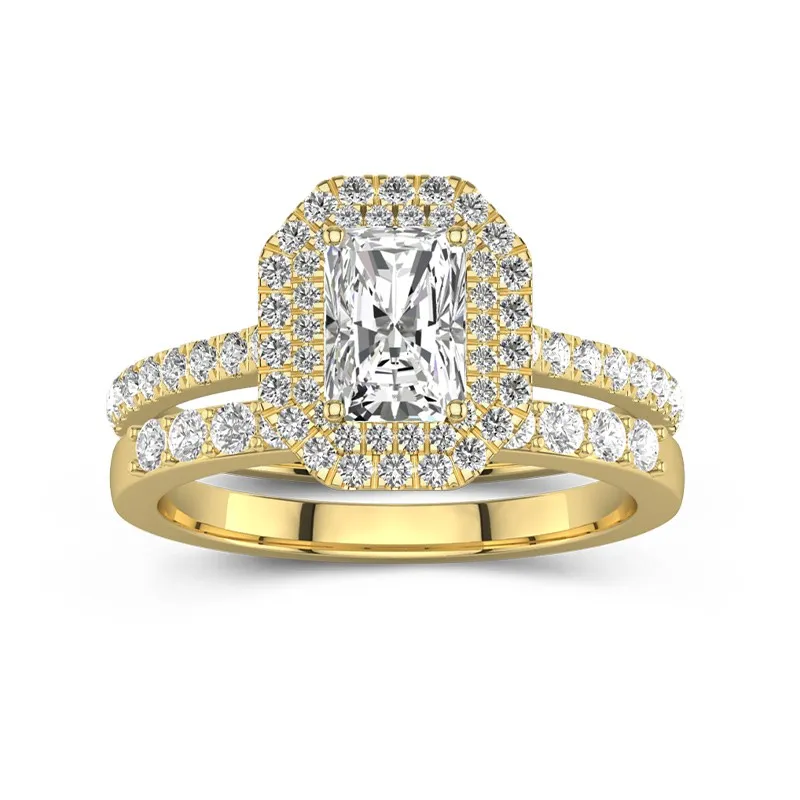 1.00ct Moissanite Wedding Ring Set 14K Gold