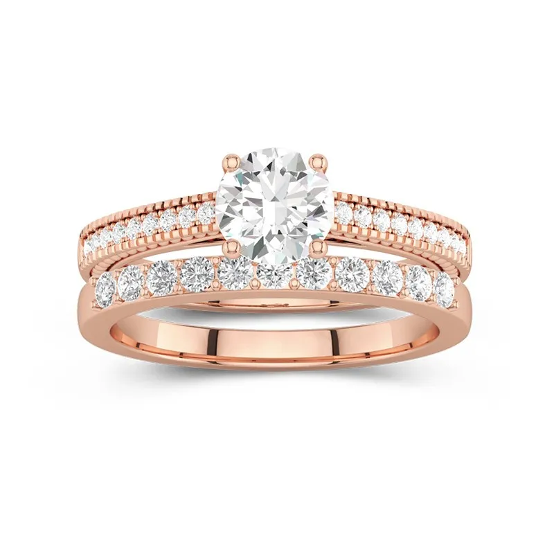 18K Rose Gold Plated Vintage Bridal Set