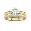 Or jaune 18 carats Plaqué Rétro Ensemble nuptial