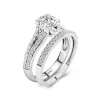 Pavé Wedding Ring Set 1.25ct Cubic Zirconia