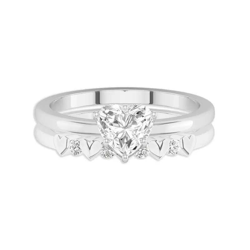 1.50ct Moissanite Wedding Ring Set Platinum