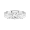 1.00ct Moissanite Wedding Ring Set 18K White Gold