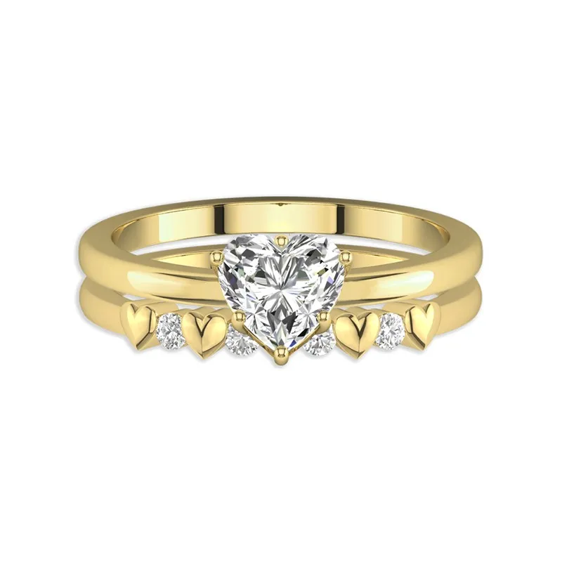 1.50ct Moissanite Wedding Ring Set 18K Gold