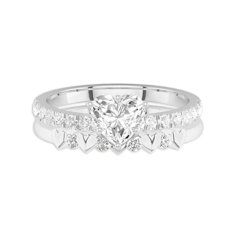 East West Bridal Set 1.00ct Moissanite