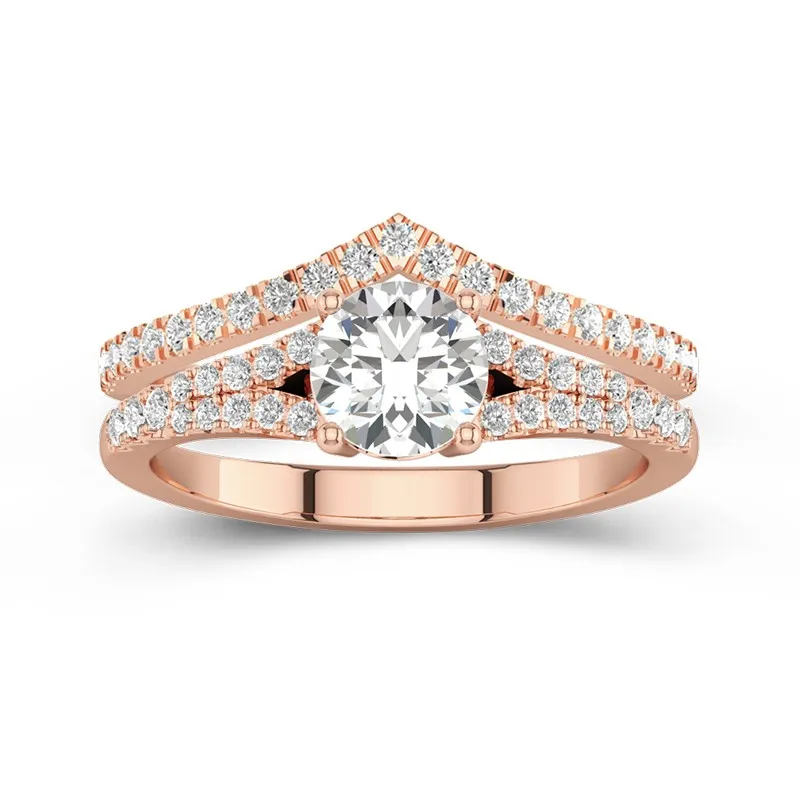 LADIES BRIDAL SET 1.00CT ROUND DIAMOND 14K ROSE GOLD LADIES BRIDAL SET 1.00CT ROUND DIAMOND 14K ROSE GOLD