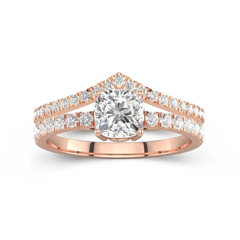 18K Rose Gold Plated Dainty Wedding Ring Set