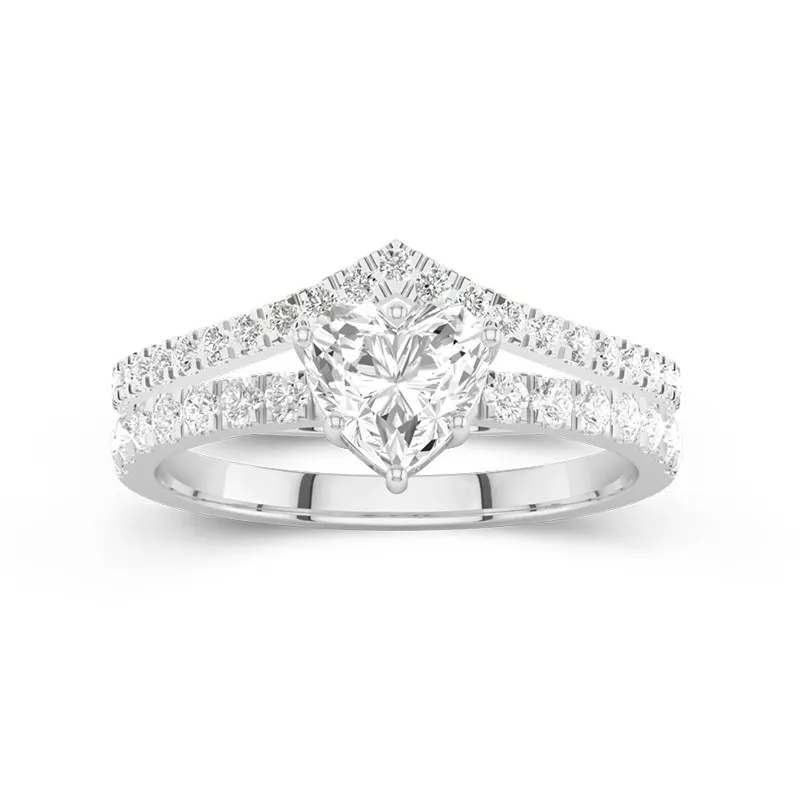 White Gold Plated Dainty Wedding Ring Set