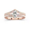 18K Rose Gold Plated Dainty Wedding Ring Set