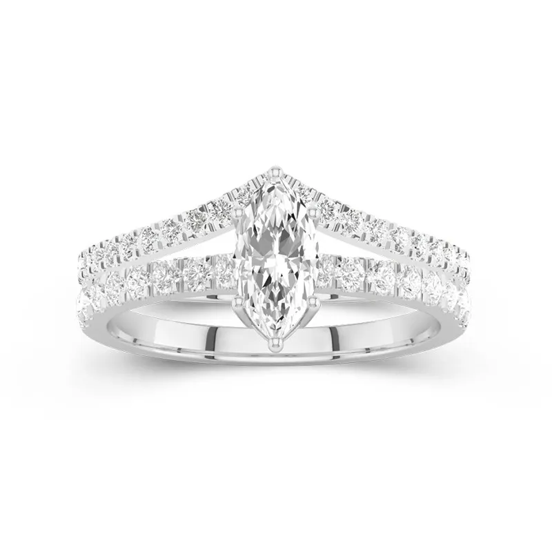 White Gold Plated Dainty Wedding Ring Set