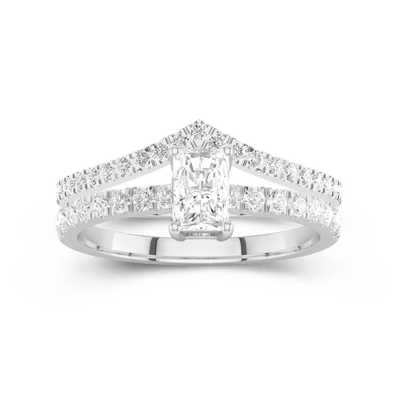 White Gold Plated Dainty Wedding Ring Set