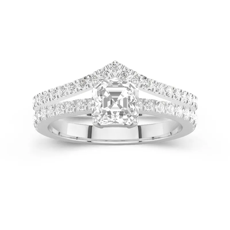 White Gold Plated Classic Bridal Set