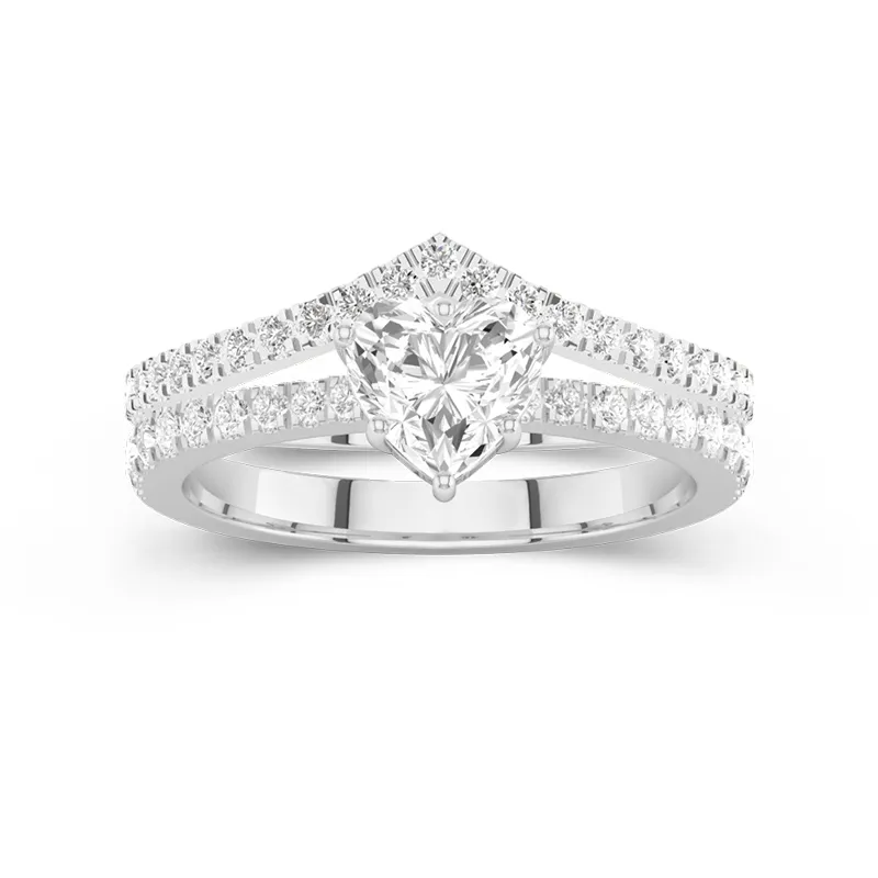 White Gold Plated Classic Bridal Set