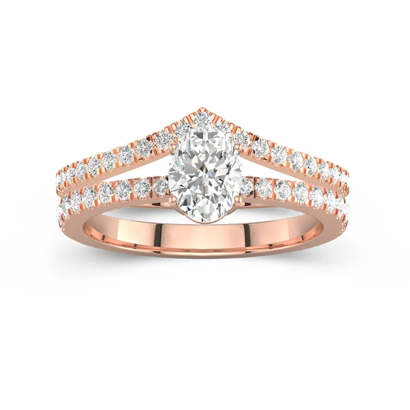 18K Rose Gold Plated Classic Bridal Set