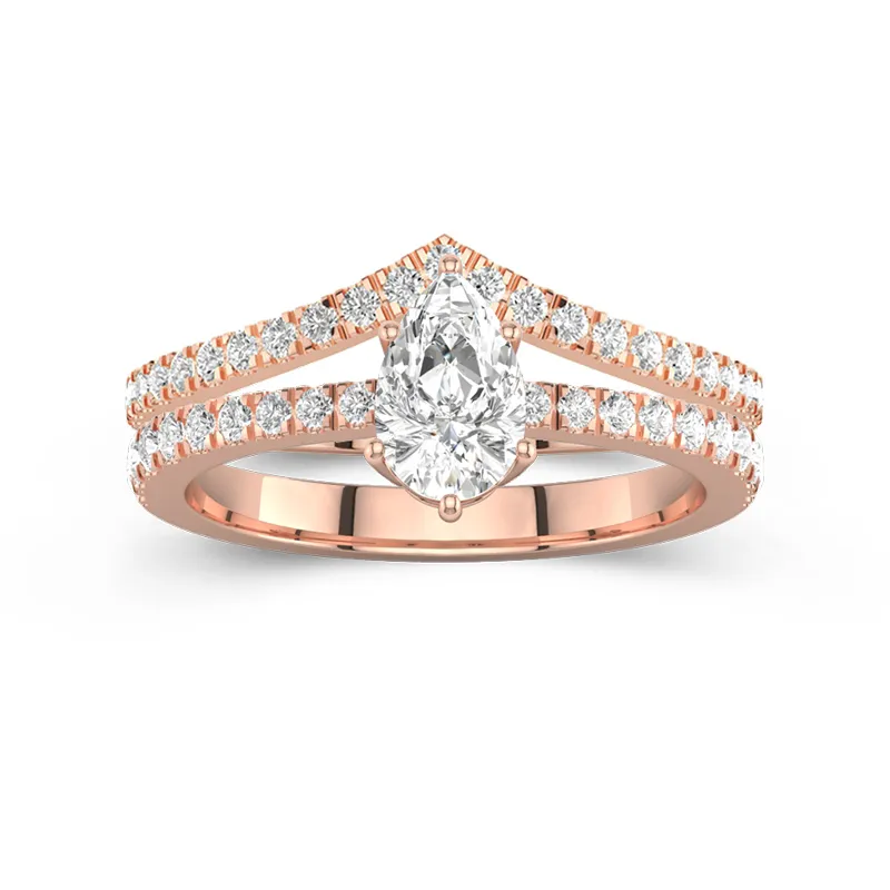 Or rose 18 carats Plaqué Classique Ensemble nuptial