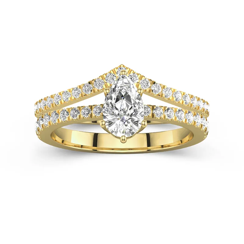 Or jaune 18 carats Plaqué Classique Ensemble nuptial