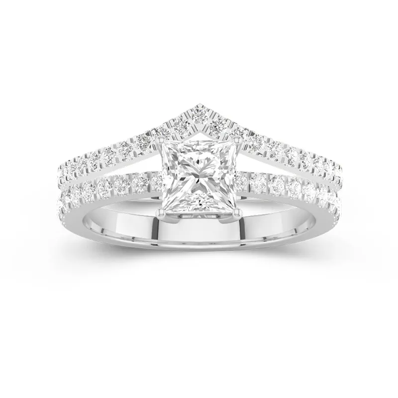 White Gold Plated Classic Bridal Set