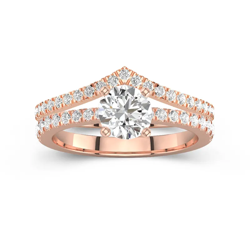 Or rose 18 carats Plaqué Classique Ensemble nuptial