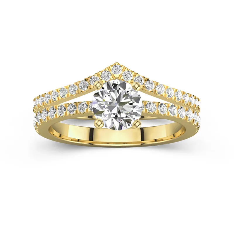 Or jaune 18 carats Plaqué Classique Ensemble nuptial