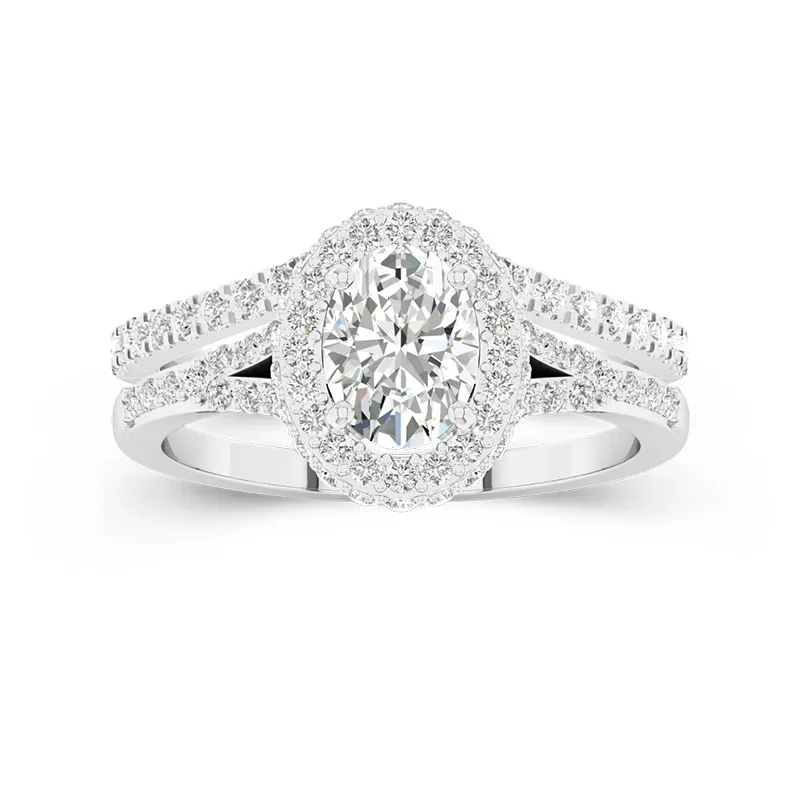 Halo Ensemble nuptial 1.50ct Moissanite