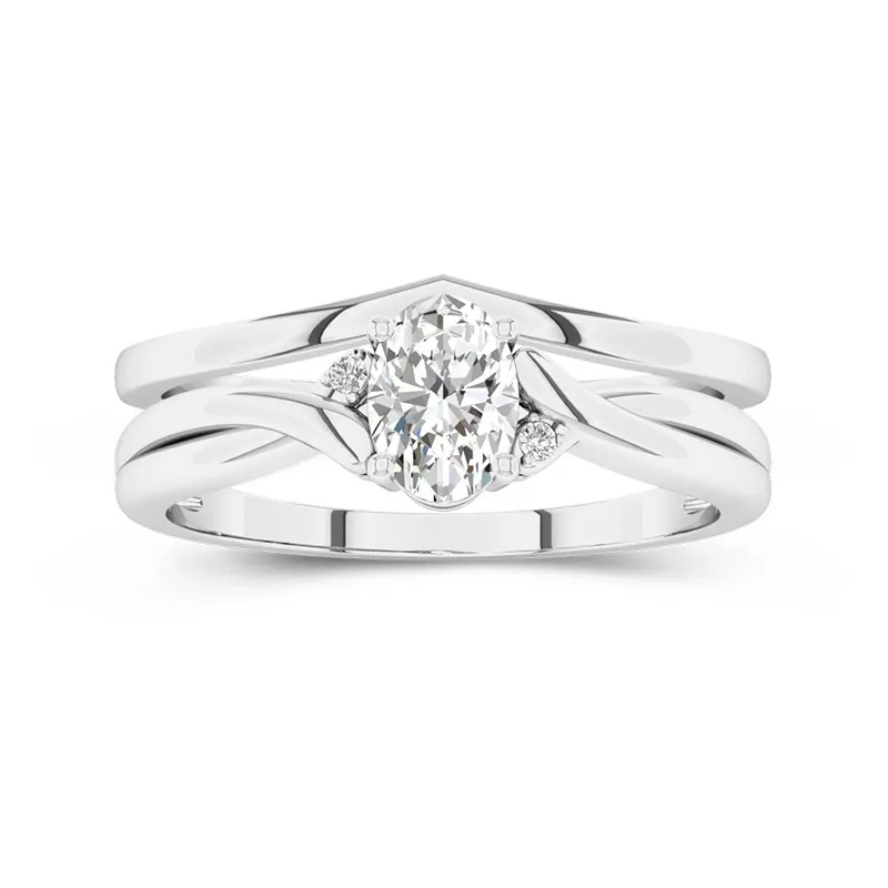 Prong Wedding Ring Set 1.00ct Moissanite