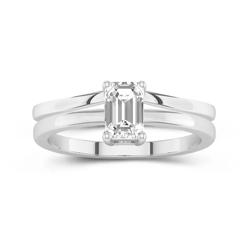 1.00ct Moissanite Wedding Ring Set 18K White Gold