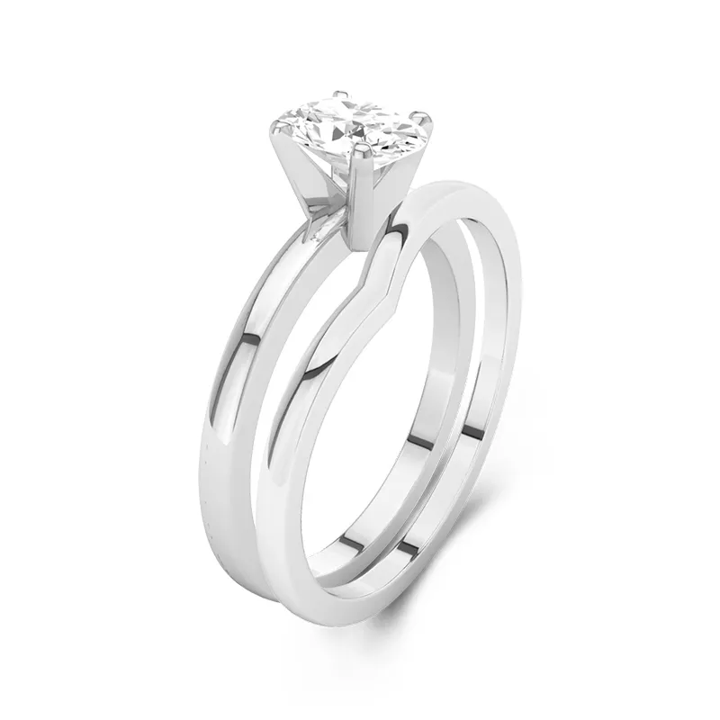 2.00ct Moissanite Wedding Ring Set Platinum